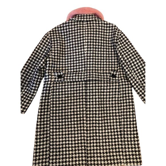 COPY - Kate Spade houndstooth wool coat detachable pink fur collar lined NWOT s… - Picture 3 of 15